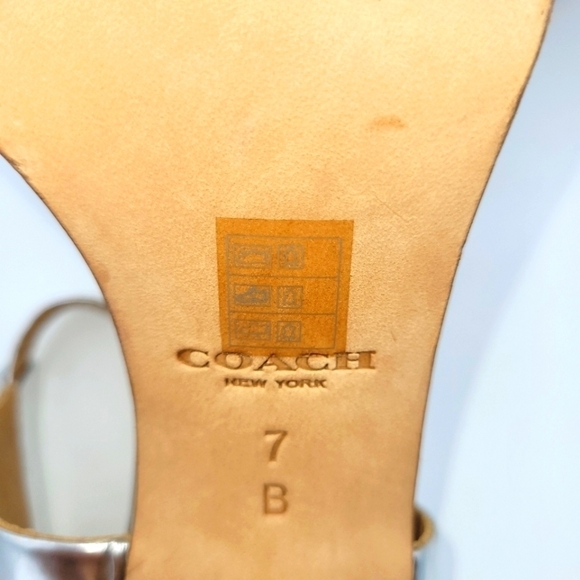 Coach Metallic/Silver Lexey Sandals Size 7 B - Picture 13 of 16